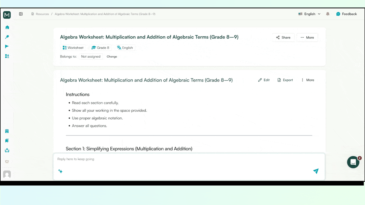 Printable math worksheet templates
