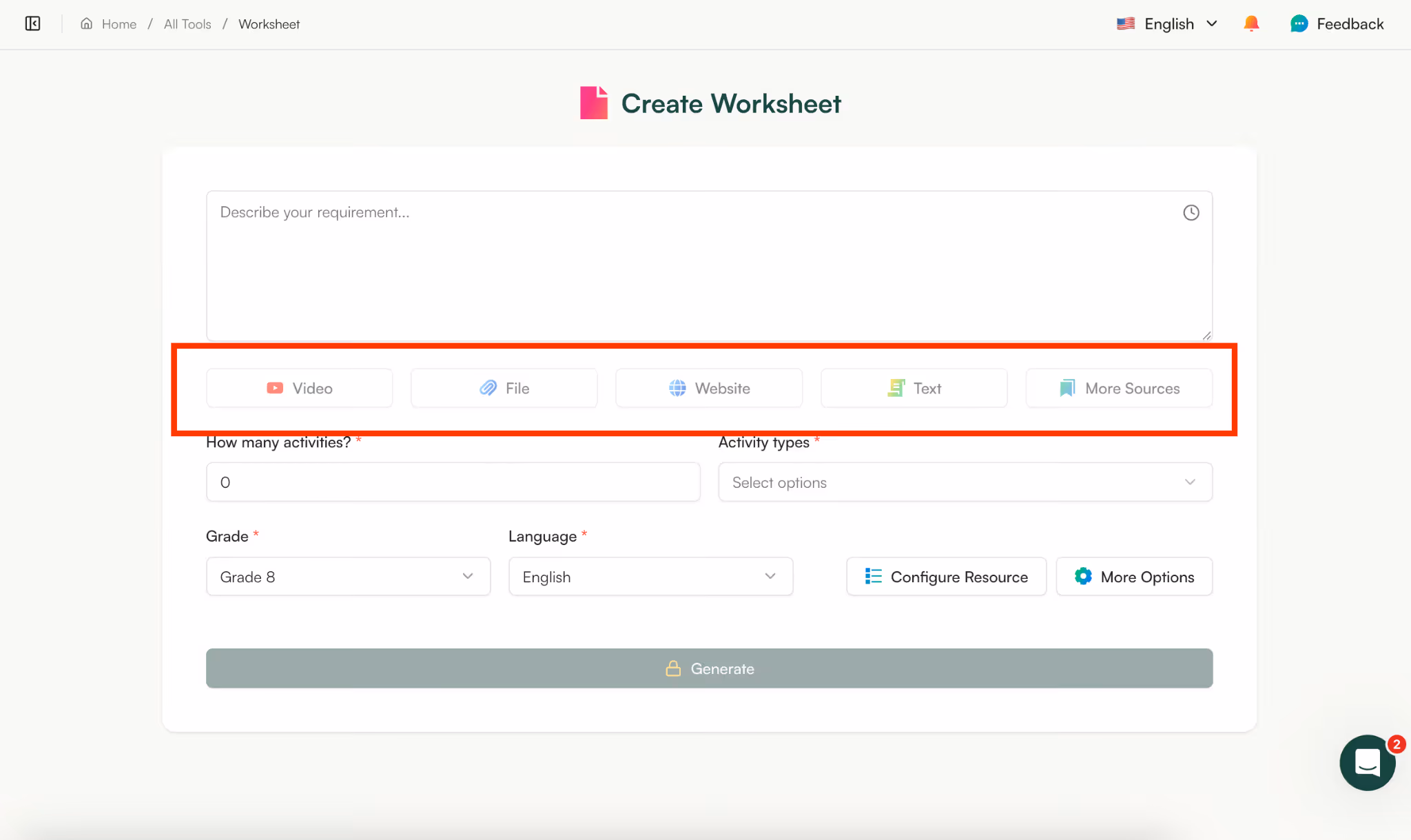 Monsha, Free AI Math Worksheets Generator