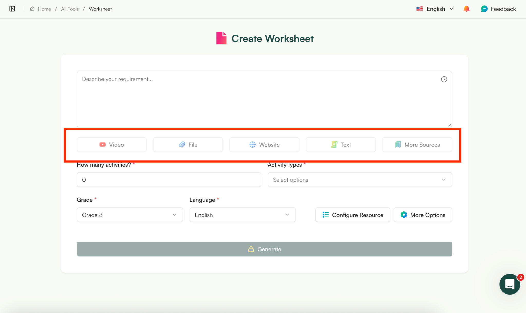 Monsha, Free AI Math Worksheets Generator