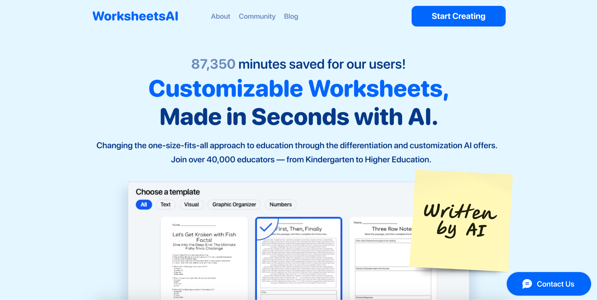 AI math worksheet generator
