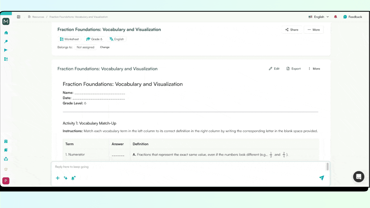 Types of Vocabulary Worksheets