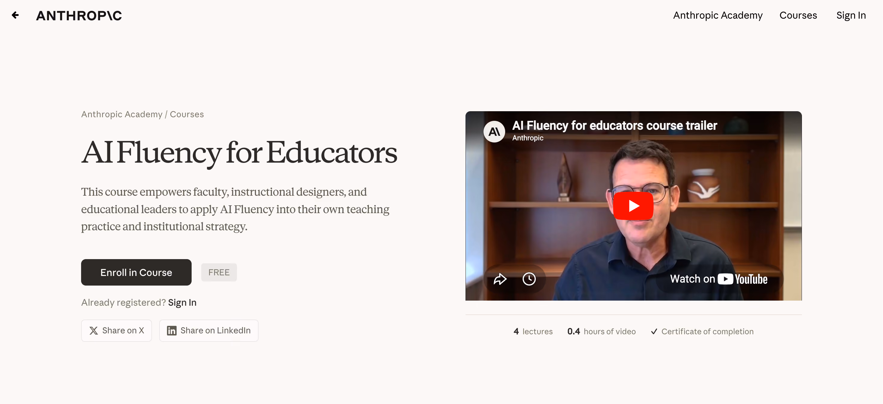 Anthropic: AI Fluency for Educators