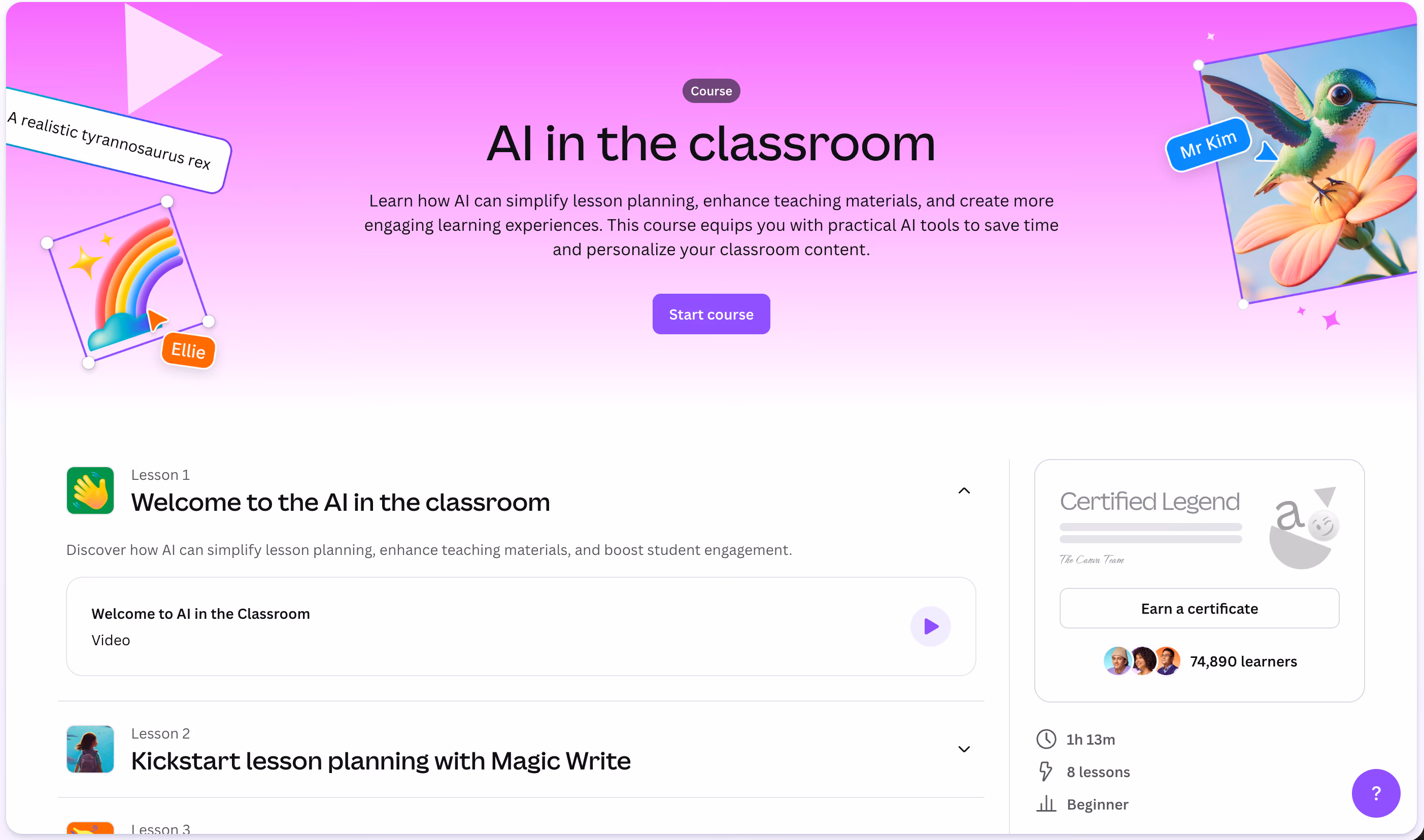 Canva: AI in the Classroom Certification