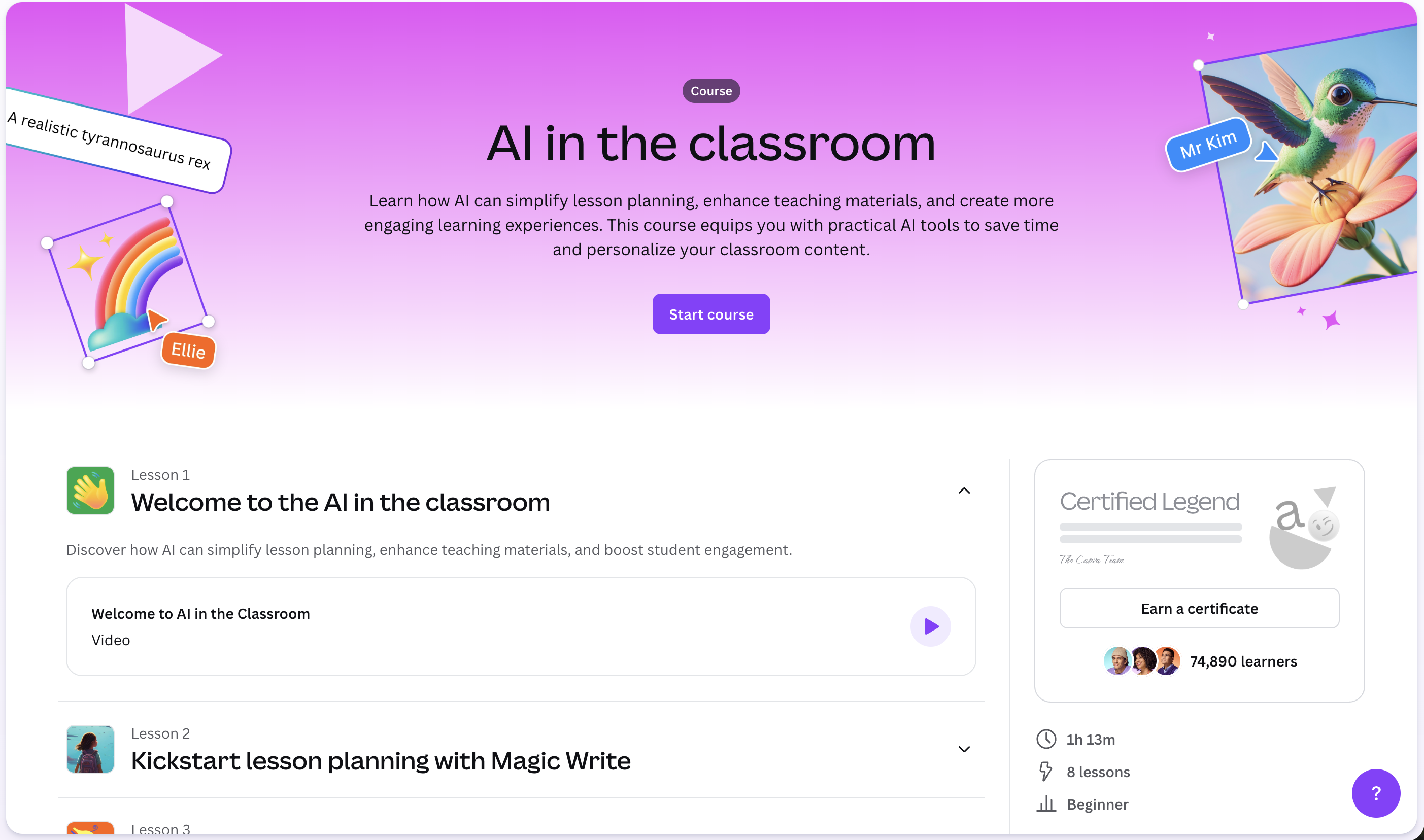 Canva: AI in the Classroom Certification