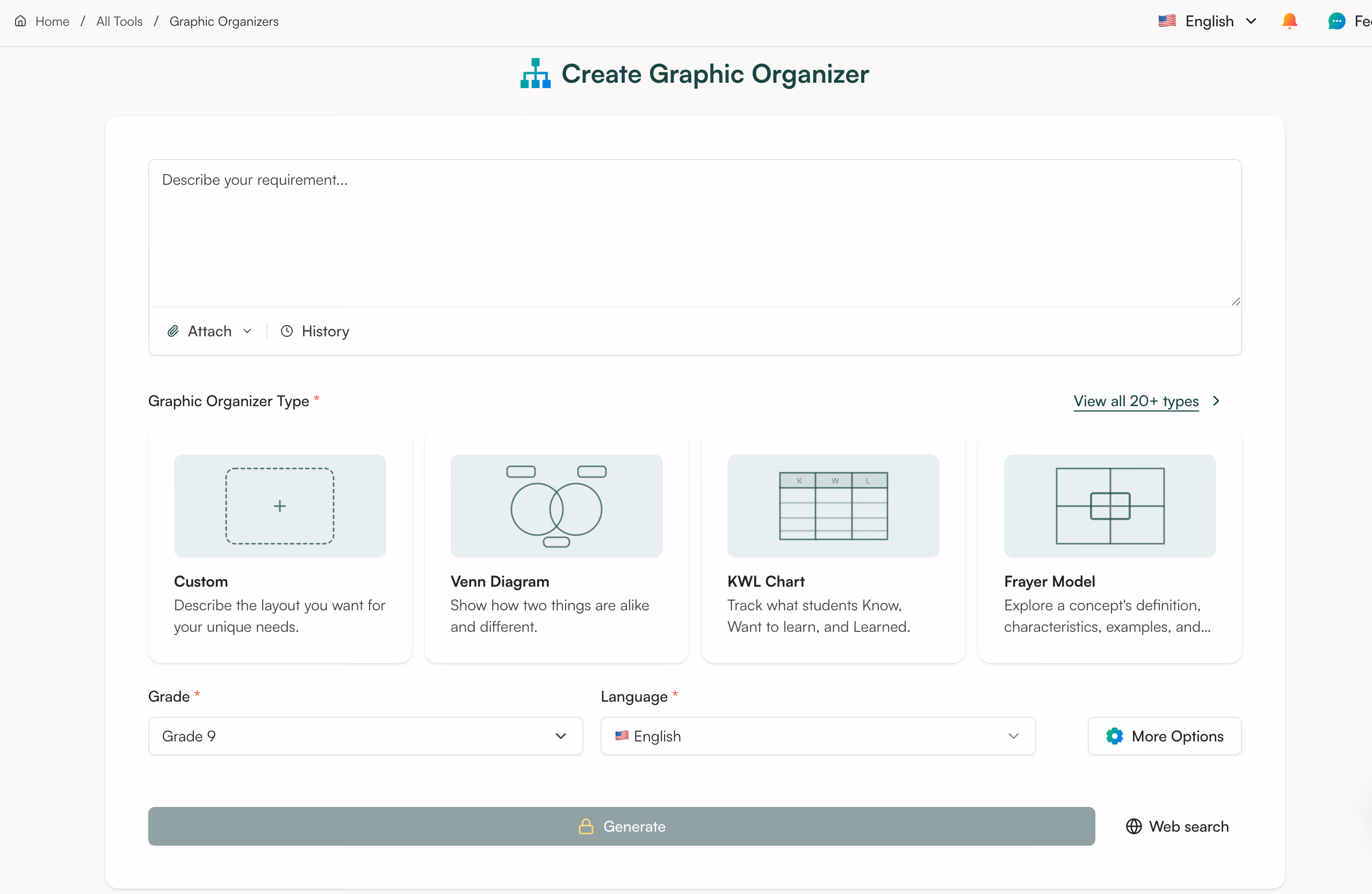 Graphic Organizer Generator Tool Monsha AI