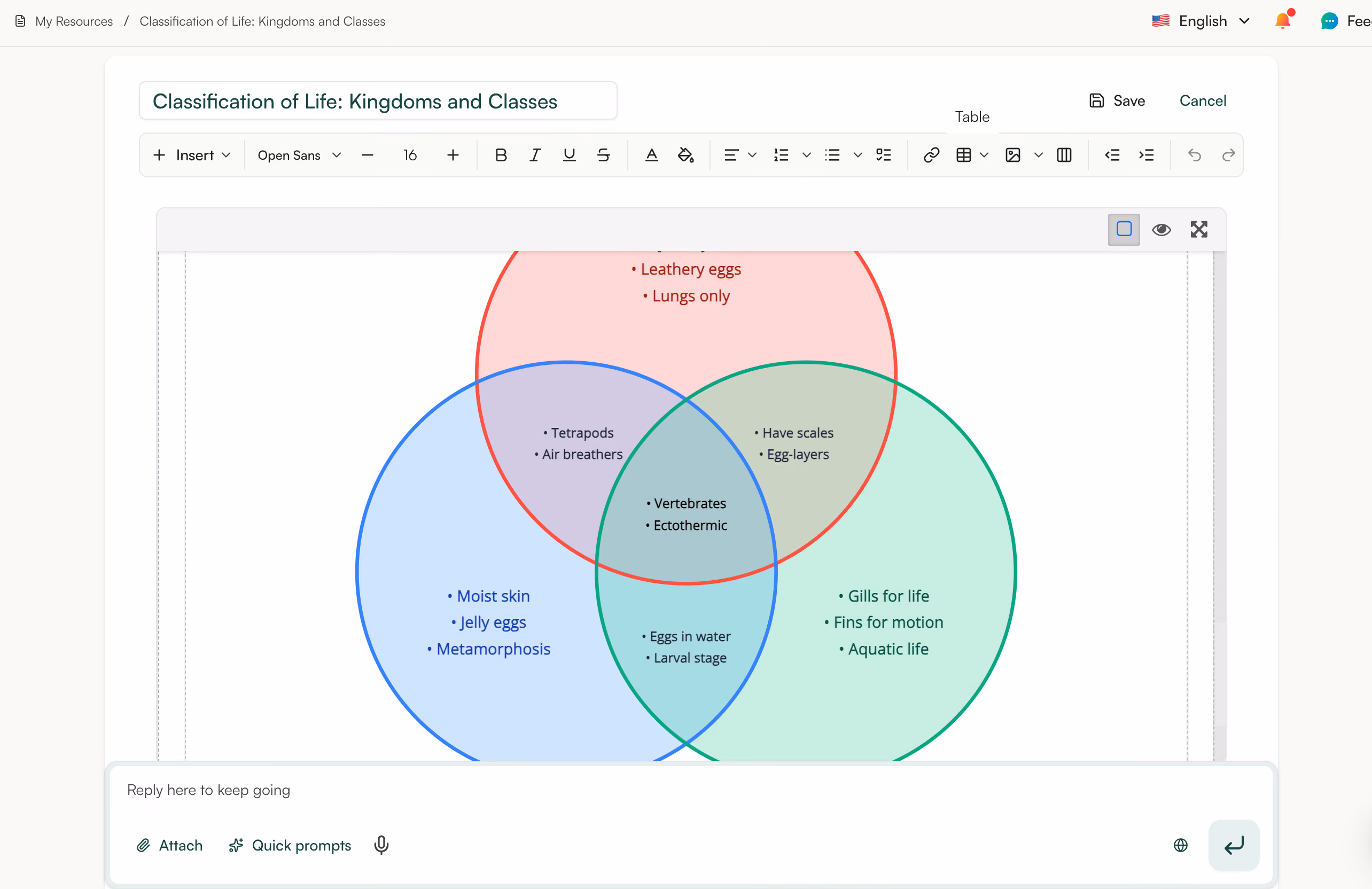 Edit, export, and share Monsha-generated Graphic Organizers