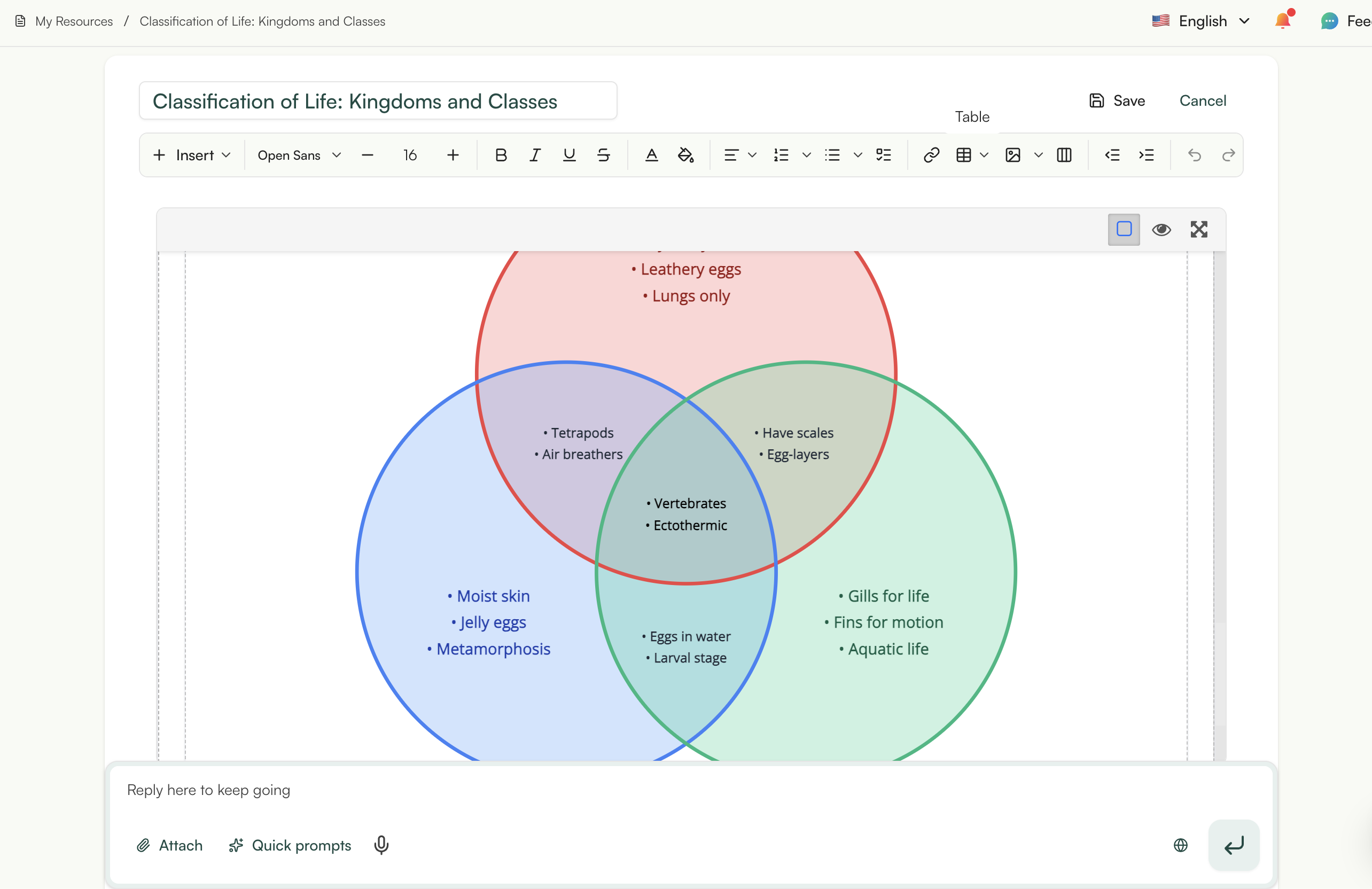 Edit, export, and share Monsha-generated Graphic Organizers