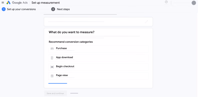 Google Ads Select Conversion Actions Screenshot