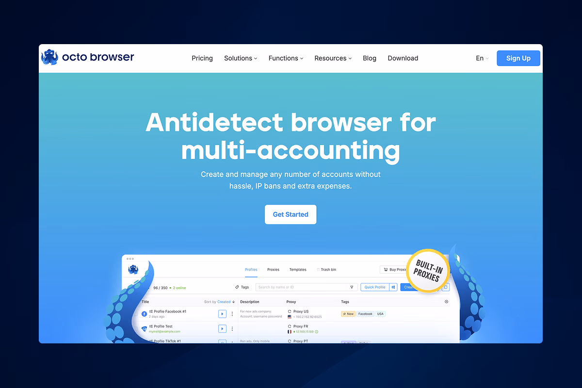 OctoBrowser Screenshot