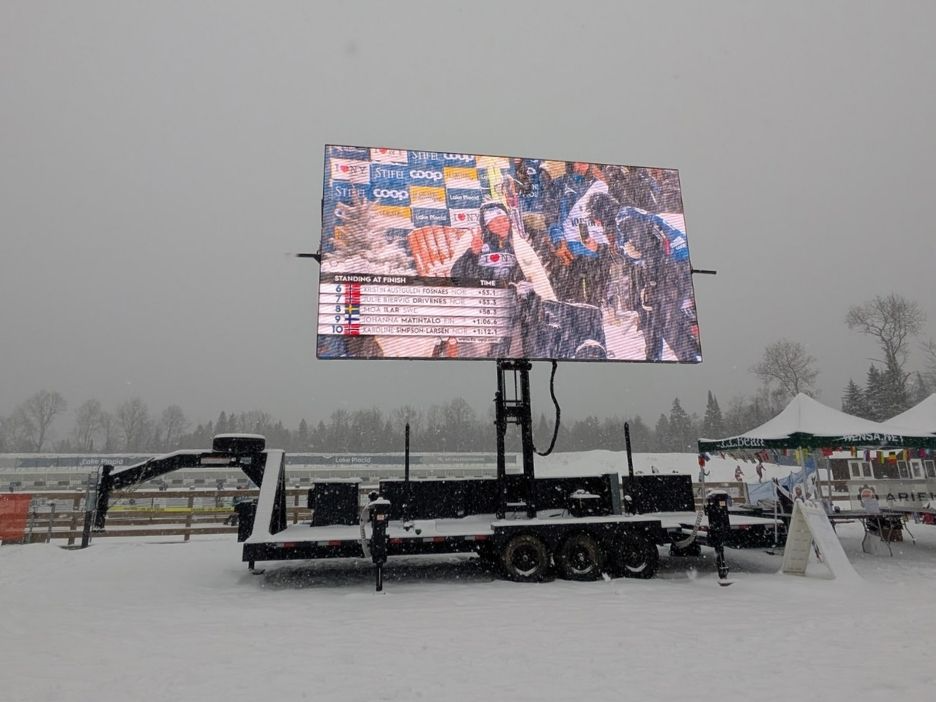 LED Videoboard in the snow.