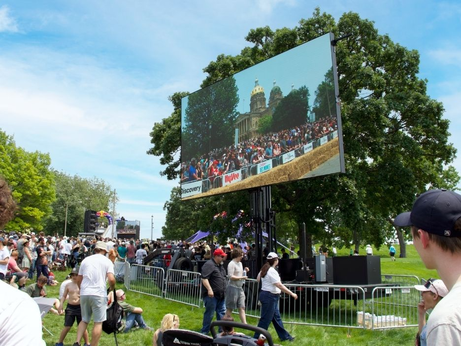 LED Videoboard with crowd.