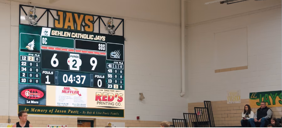 Indoor LED videoboard system at Gehlen Catholic School