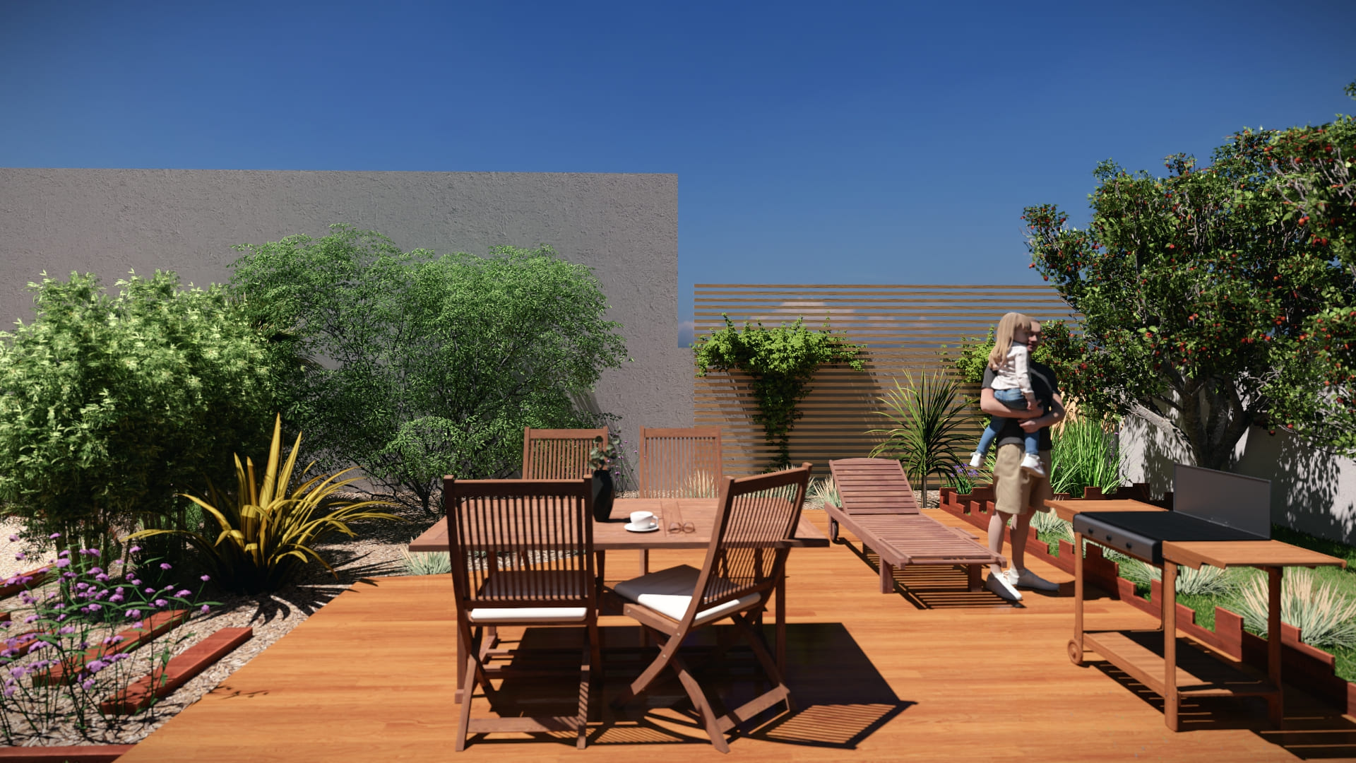 Terrasse en bois aménagée 