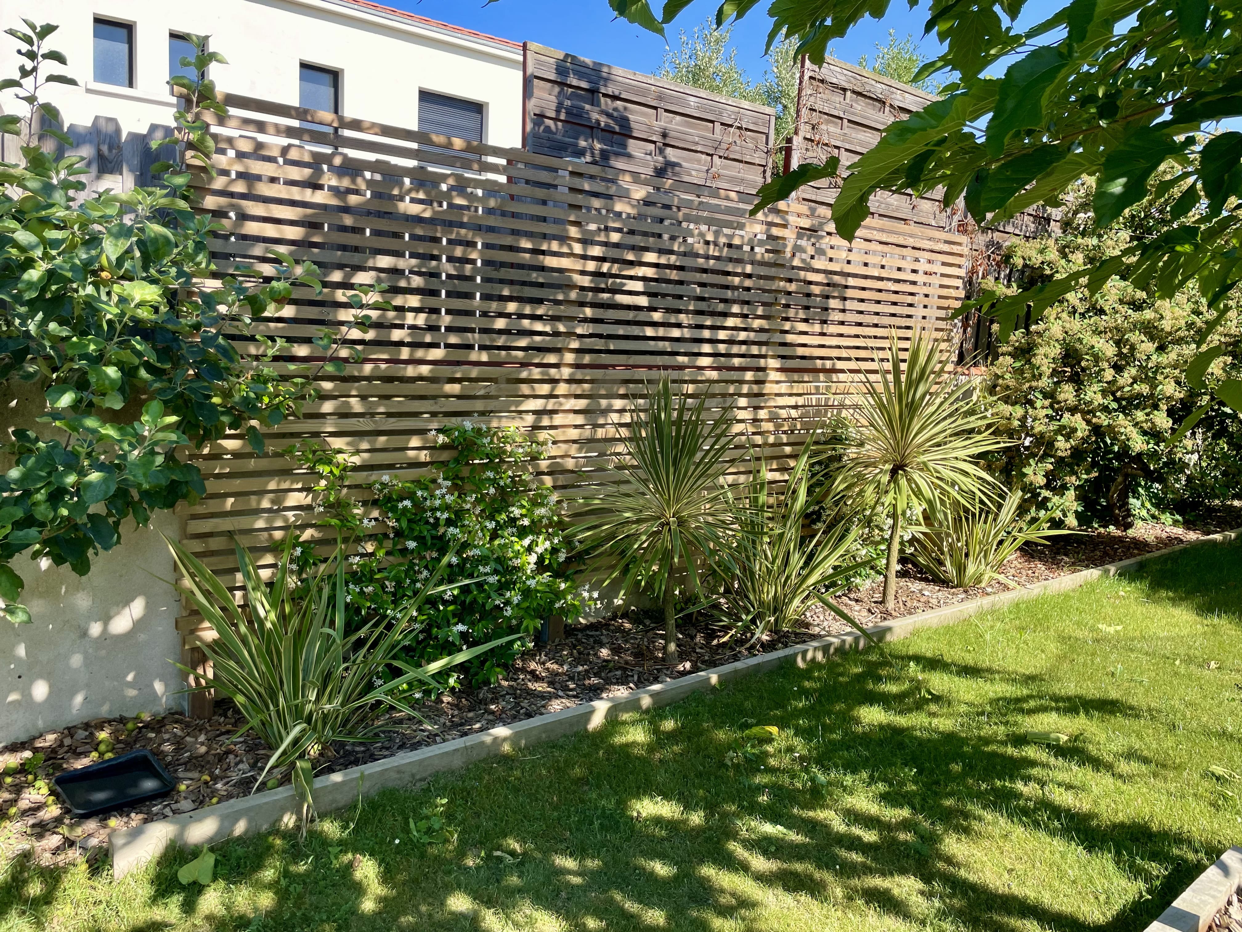 Palissade en bois et plantations graphiques 