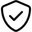 a shield with a checkmark on it