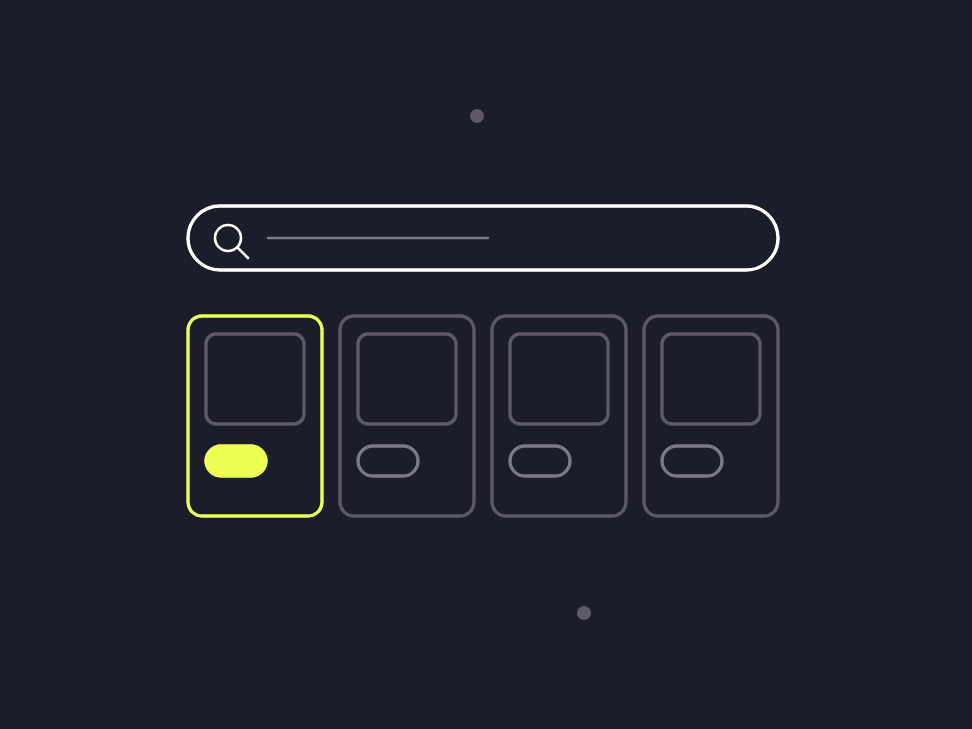 Illustration: a search result with a row of candle product cards, prices shown, one marked free listing