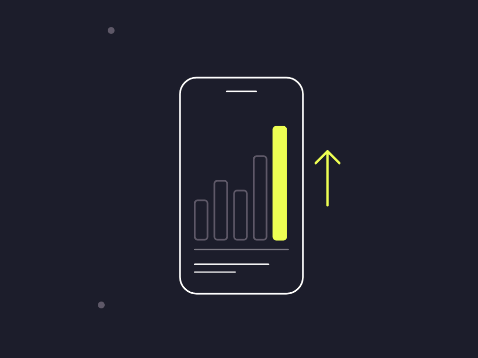 Illustration: a phone propped against a mixing bowl showing 5 collection names and arrows