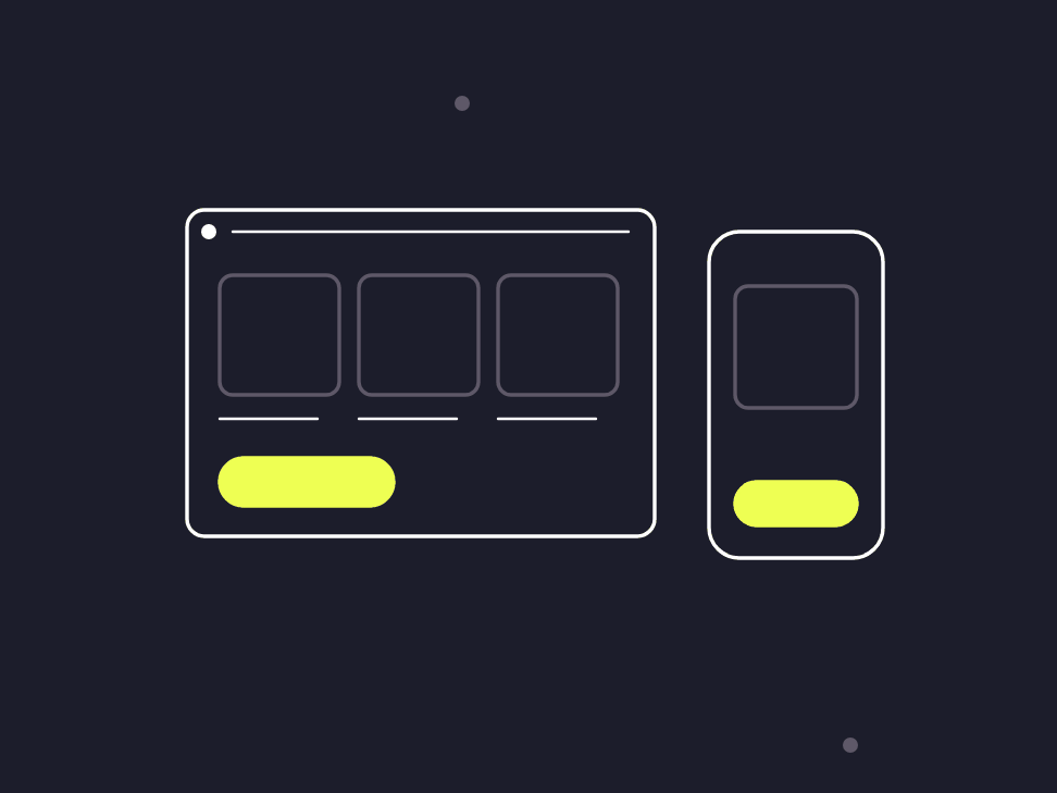 Illustration: a phone layout with a big ring photo, size filter and pinned cart bar