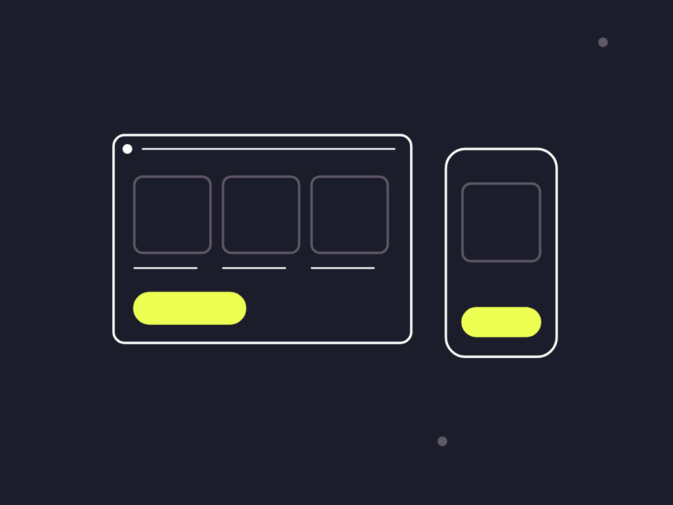 Illustration: a handset screen with colour and month filters down one side and flower tiles beside