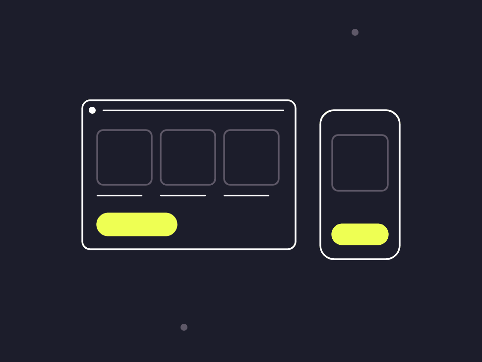 Illustration: a phone frame with a product grid, weight filter sliders and a fixed basket button