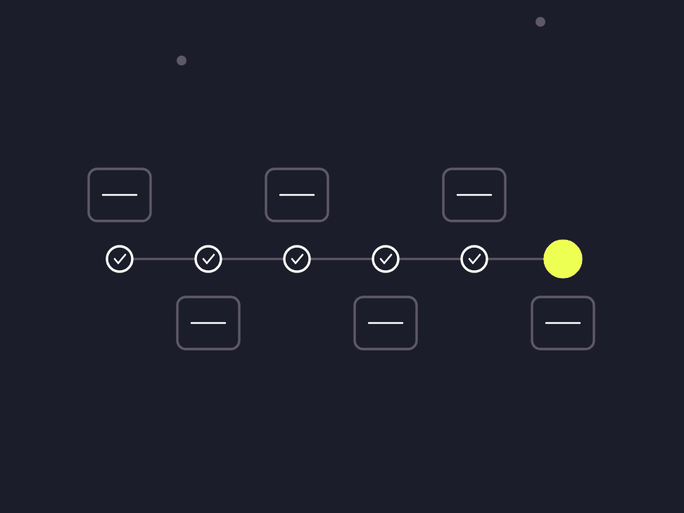 Illustration: a 2 week timeline with ticks for research, theme, products, redirects and phone checks