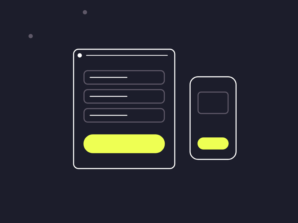 Illustration: a phone checkout with one pay button and a small stock counter beside it