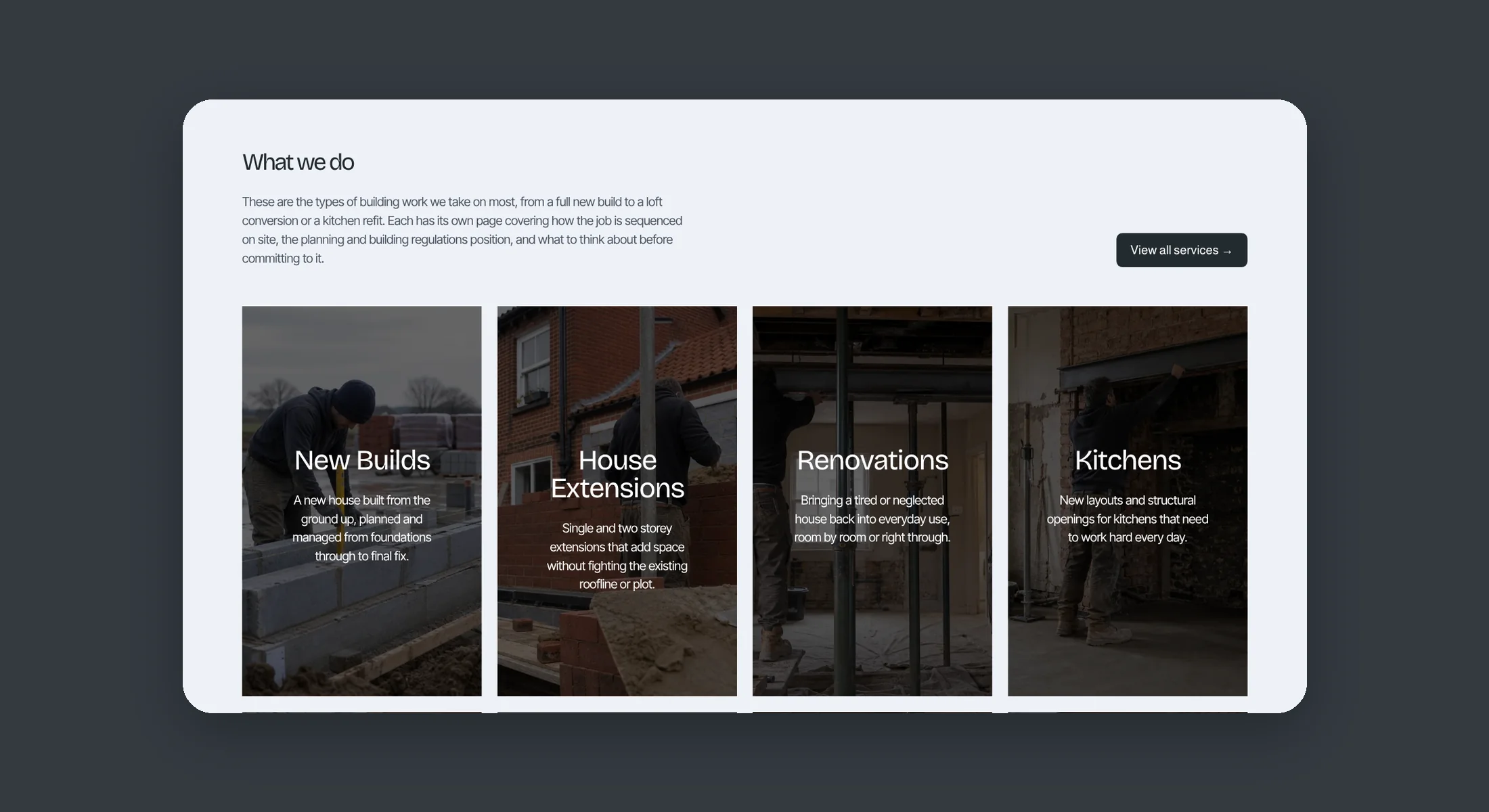 Northgate Building grid of building services from new builds to kitchens