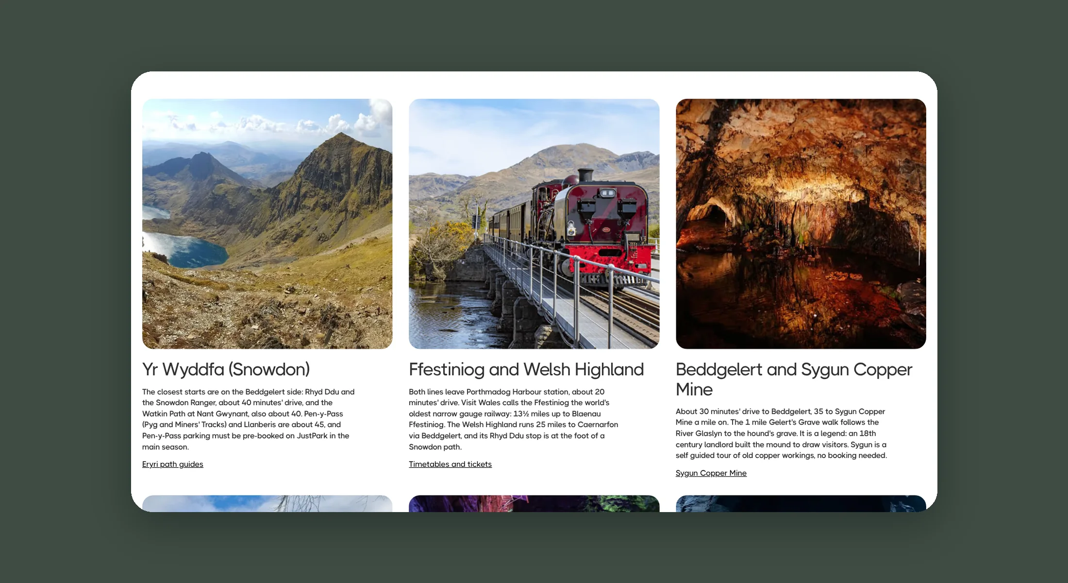 Snowdonia day trips guide with Yr Wyddfa, Ffestiniog railway and Sygun Copper Mine