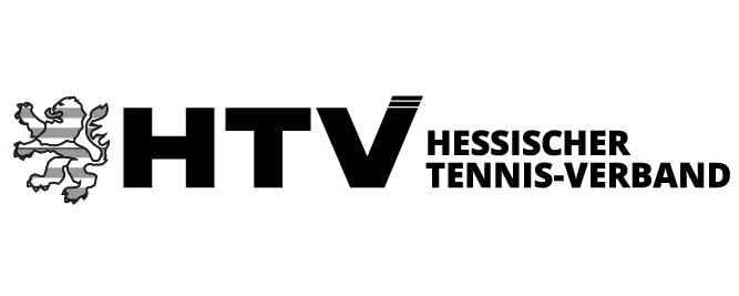 Logo des Hessischen Tennis-Verbands, bestehend aus einem stilisierten Löwen und dem Schriftzug unterhalb des Symbols.