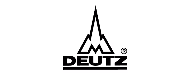 Logo der Deutz AG, bestehend aus einem stilisierten Berg mit einer Spitze und dem Schriftzug "Deutz" darunter.