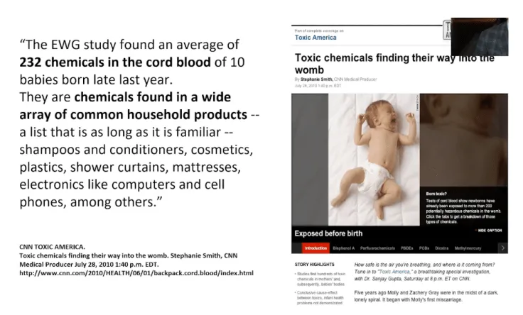Reference to CNN Article showing that "Toxic chemicals finding their way into the womb".