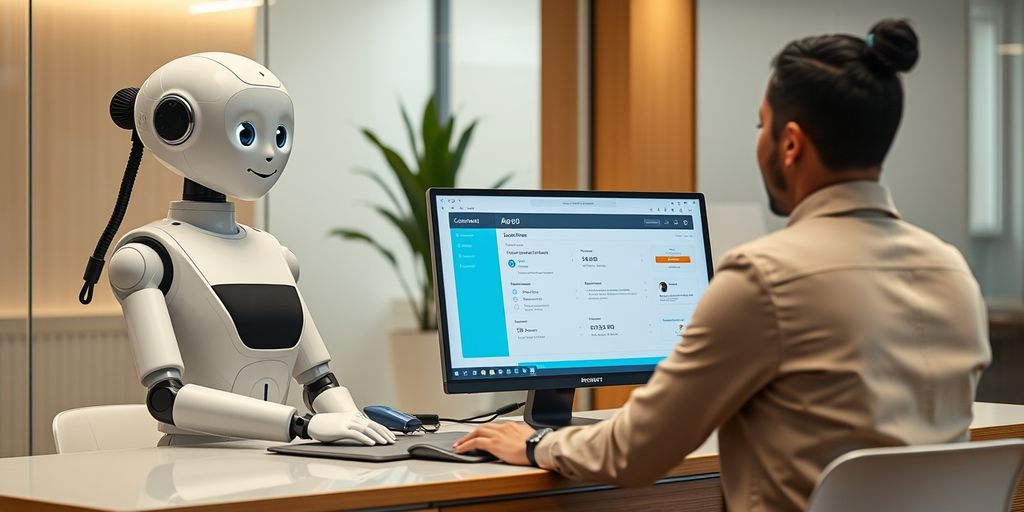 AI receptionist helping with scheduling