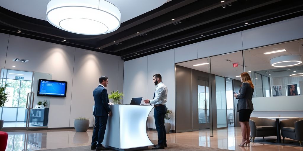 AI receptionist in modern office