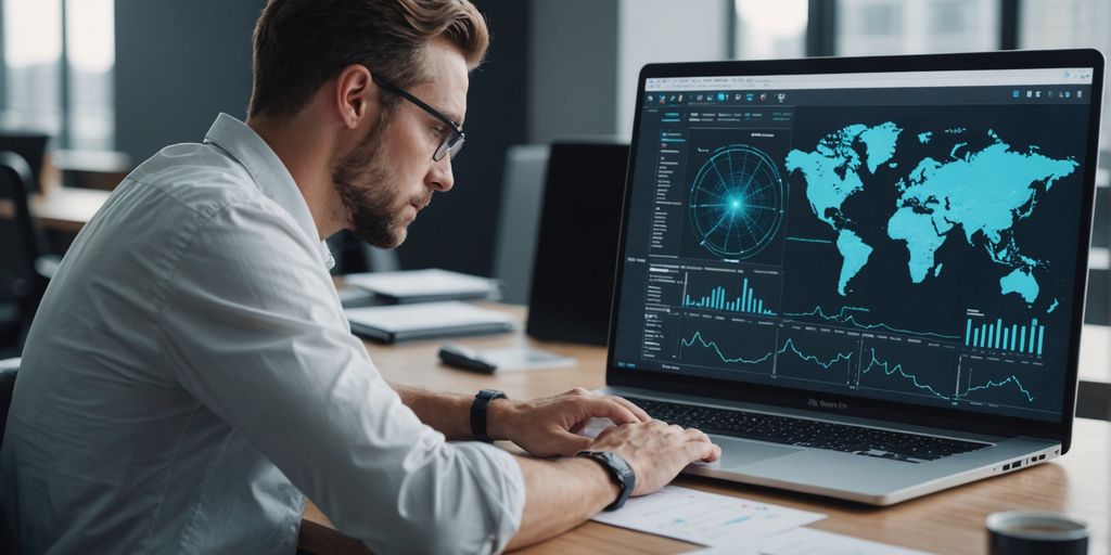 Person working on AI project on laptop