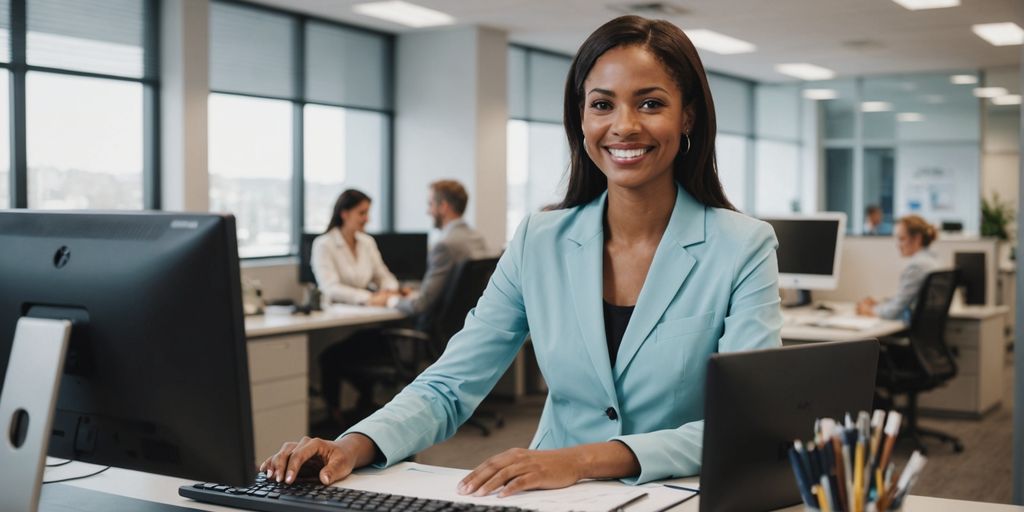 Receptionist at a modern office