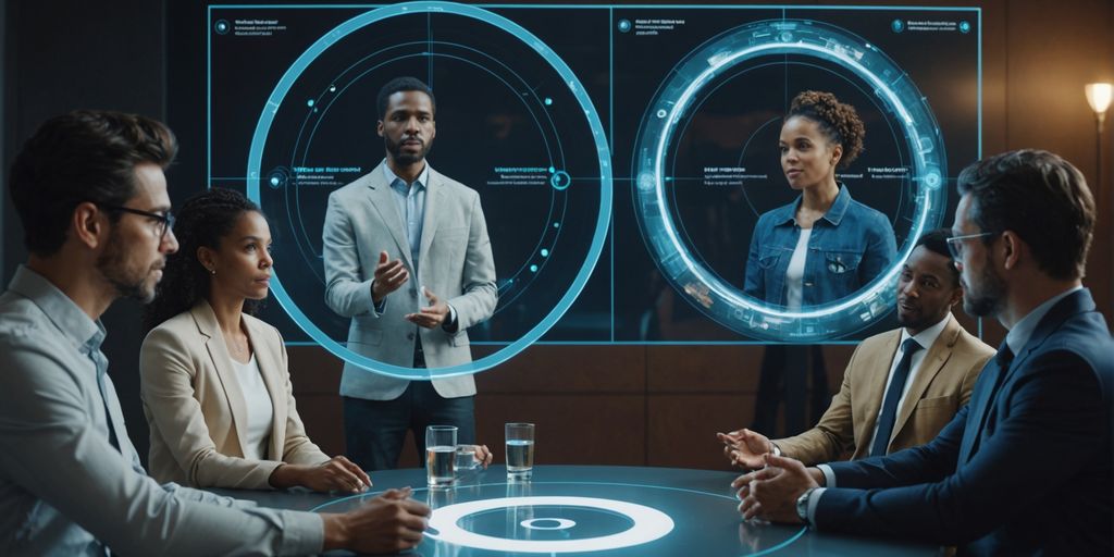 AI hologram mediating diverse group discussion