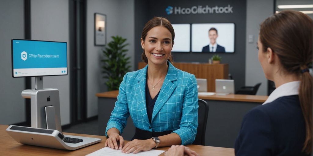 AI and human receptionist working together