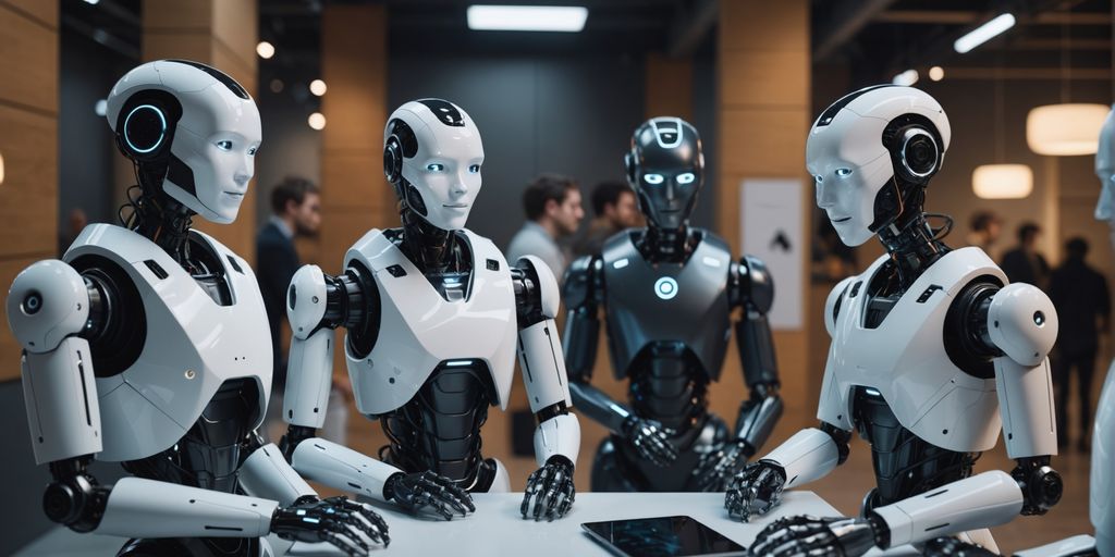 AI robots having a lively conversation