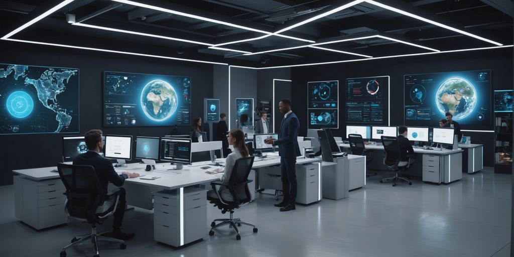 AI call handling in a futuristic office