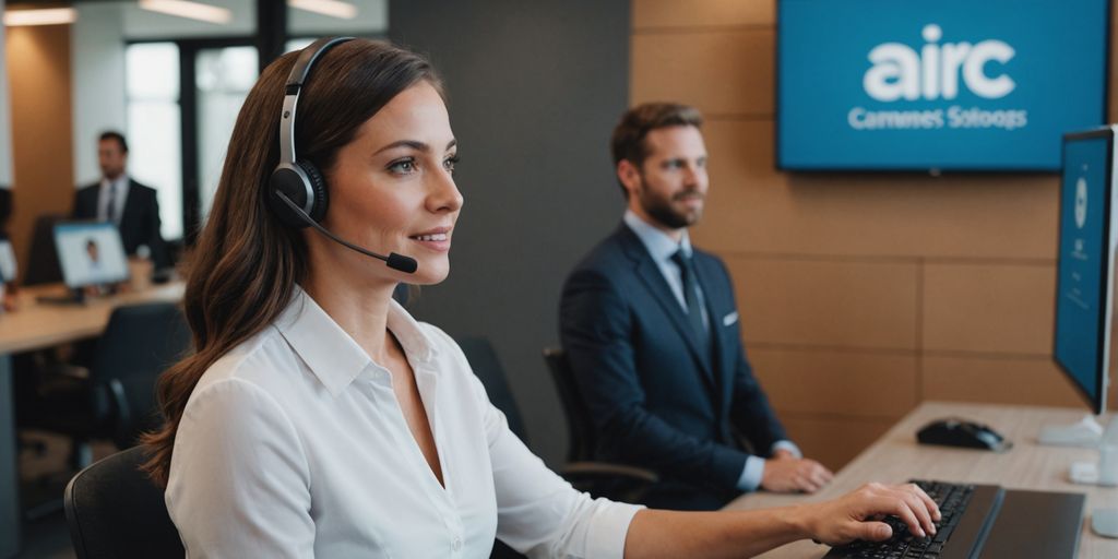 AI receptionist in a business setting