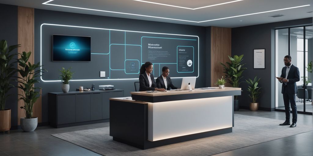 AI receptionist in modern office