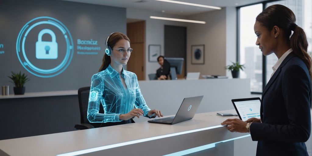 AI receptionist assisting a business professional