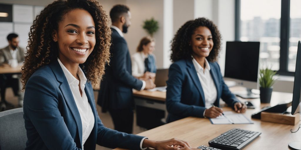 AI receptionist engaging with employees