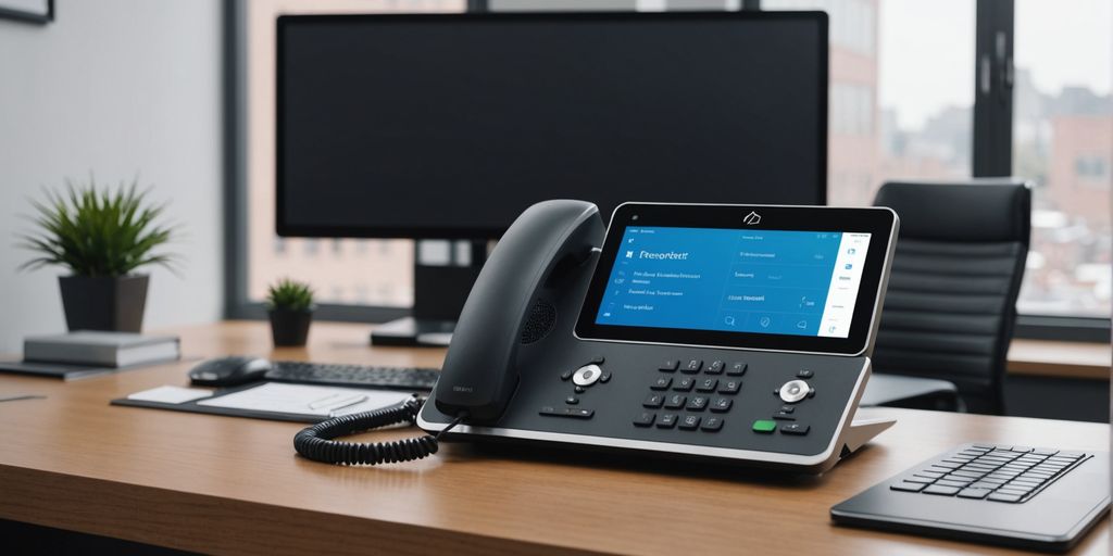 Modern office with AI receptionist technology