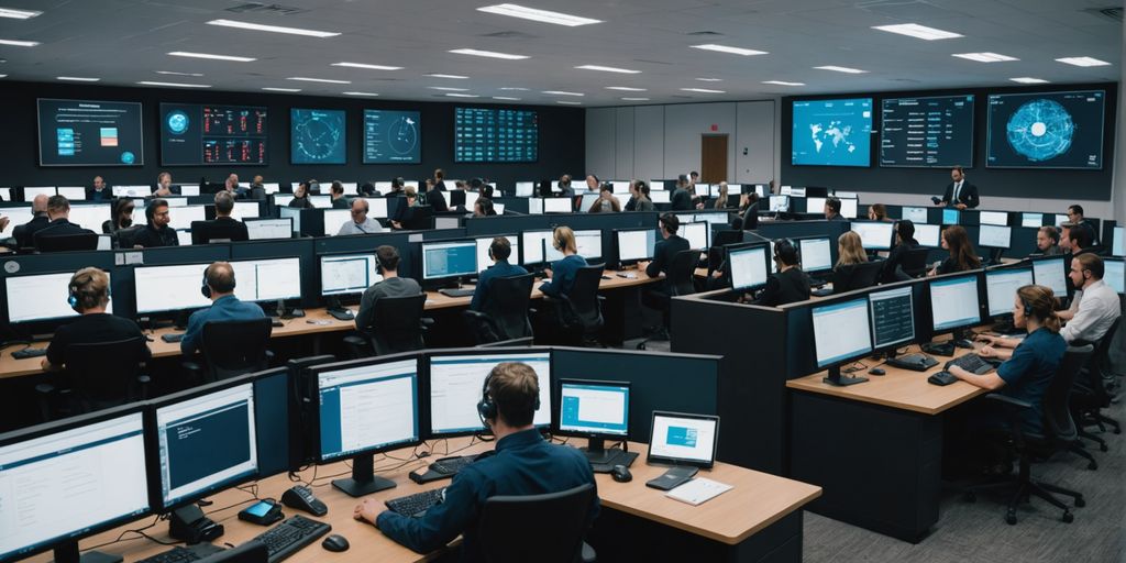 Emergency call center with AI and human operators.