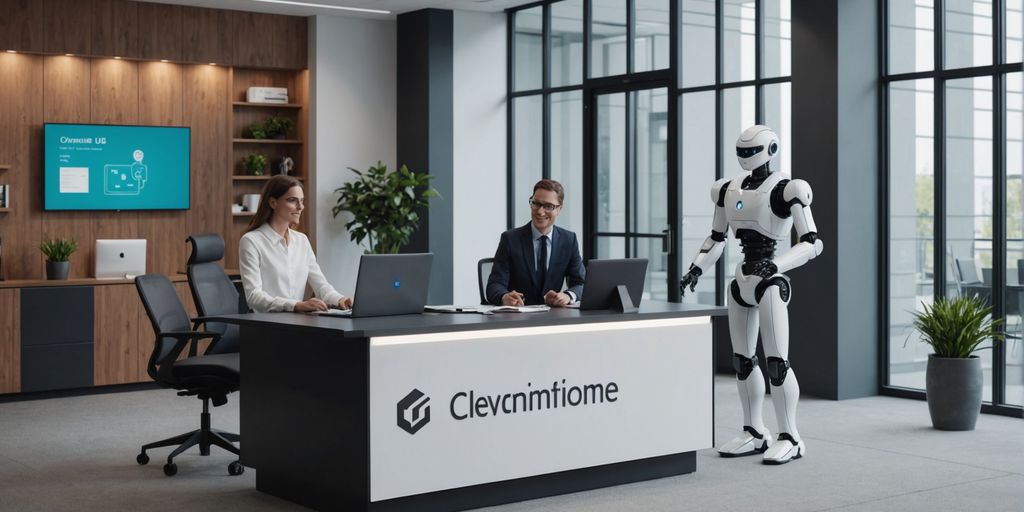 AI receptionist in modern office