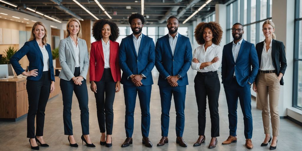 Professionals in modern casual business attire