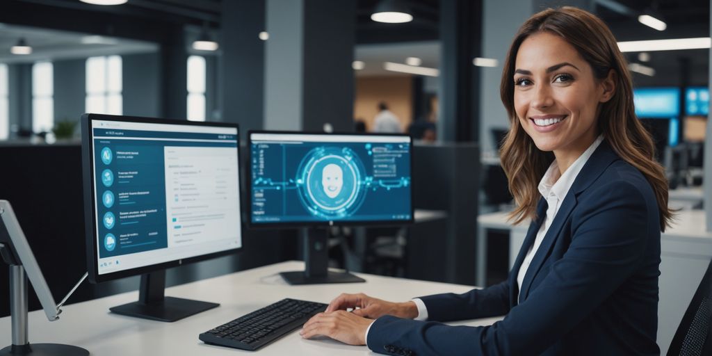 Receptionist using AI for client recognition