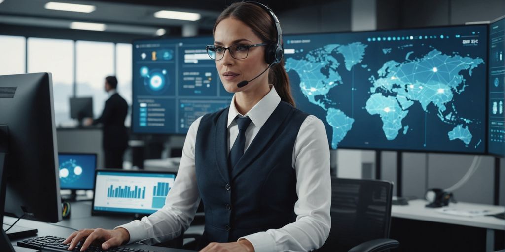 Customer service rep with AI interface