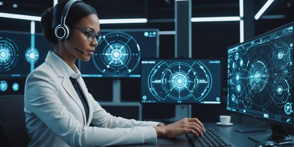 Customer service rep with AI interface